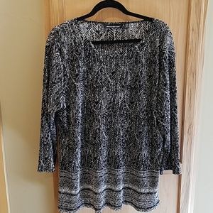 Black and White Plus Size Top Briggs New York 3X